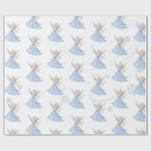 Papier Cadeau Noël Princess Blue Winter Snowflakes (Plat)