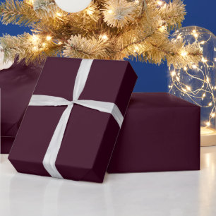 Papier Cadeau Noël profond violet prune solide luxe foncé