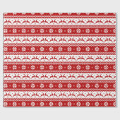 Papier Cadeau Noël Pull Ugly Renne & Flocons de Neige (Plat)