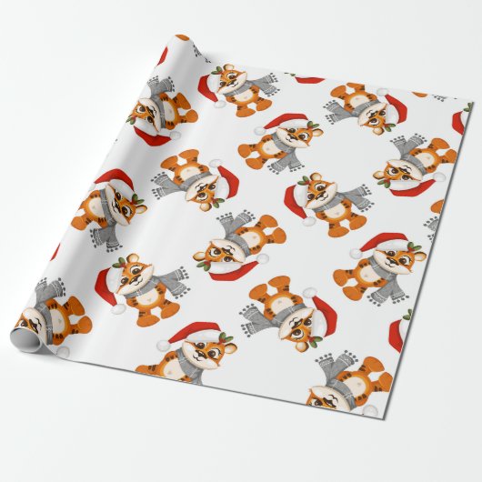 Papier Cadeau Noël Racoon Père Noël (Déroulé)