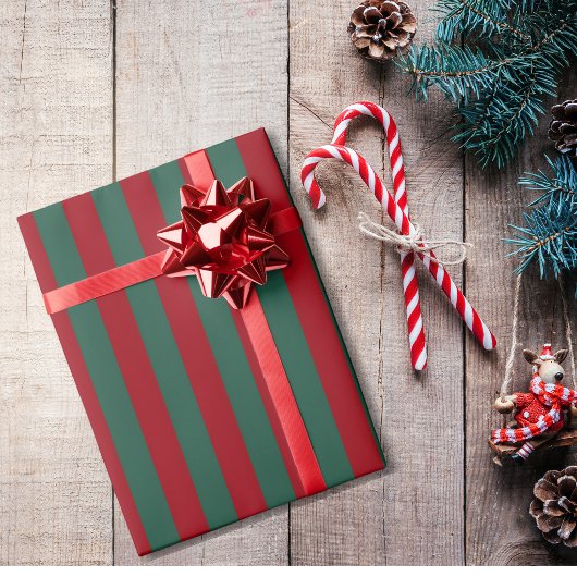Papier Cadeau Noël rayé classique