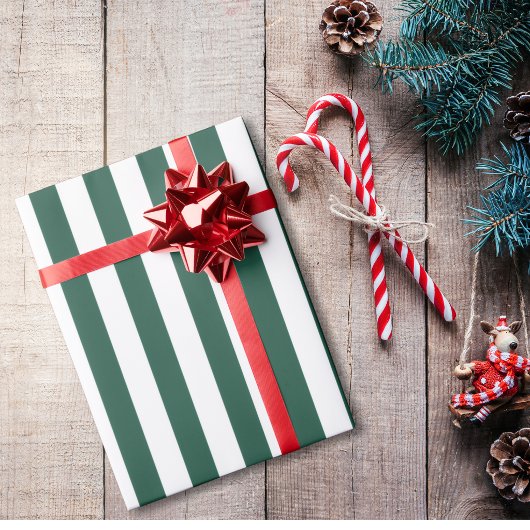 Papier Cadeau Noël rayé classique