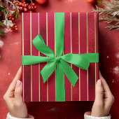 Papier Cadeau Noël rayé Rouge Shimmer Satin
