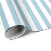 Papier Cadeau Noël Rayure Bleue Classique (Coin rond)