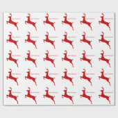Papier Cadeau Noël Red Reindeer (Plat)