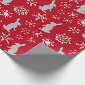 Papier Cadeau Noël Red Snowflakes et Bunnies (Coin)