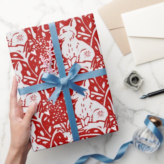 Papier Cadeau Noël Red White Fox Snowflake Woodland hiver (Cadeaux)