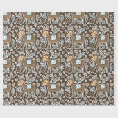 Papier Cadeau Noël Reindeer Motif de vacances (Plat)