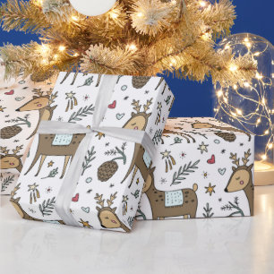 Papier Cadeau Noël Reindeer Motif de vacances