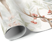 Papier Cadeau Noël Reindeer Vintage (Coin rond)