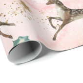 Papier Cadeau Noël Reindeer Xmas Motif de vacances (Coin rond)