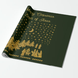 Papier Cadeau Noël religieux, Naissance de Jésus
