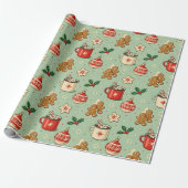 Papier Cadeau Noël Rétro Cosy (Déroulé)