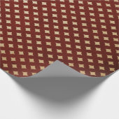 Papier Cadeau Noël rétro de Bourgogne et Kraft (Coin)