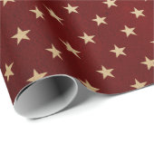 Papier Cadeau Noël rétro de Bourgogne et Kraft (Coin rond)