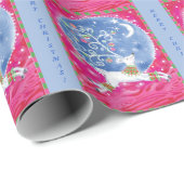 Papier Cadeau Noël rétro de rennes Abstraits (Coin rond)