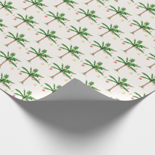 Papier Cadeau Noël rétro Palm Tree en juillet Fête d'été (Coin)