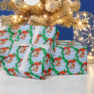 Papier Cadeau Noël Retro Père Noël