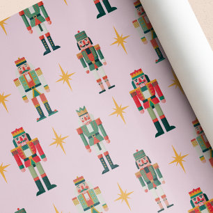 Papier Cadeau Noël Rétro Pink Midsiècle