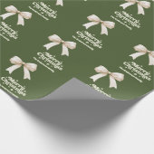 Papier Cadeau Noël rétro vert olive (Coin)