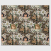 Papier Cadeau Noël romantique victorien (Plat)
