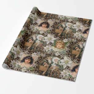 Papier Cadeau Noël romantique victorien