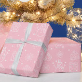 Papier Cadeau Noël rose
