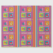 Papier Cadeau Noël rose Ajouter nom et salutation (Plat)