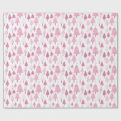 Papier Cadeau Noël Rose Arbres Amusants Vacances modernes (Plat)