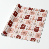 Papier Cadeau Noël rose bohème (Déroulé)
