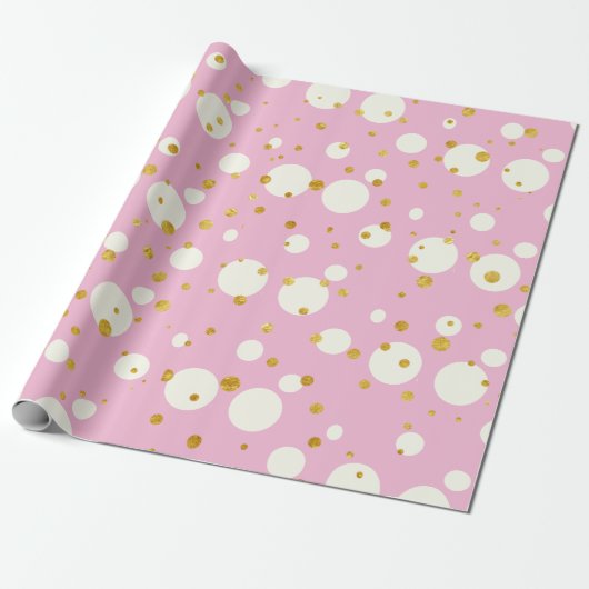 Papier Cadeau Noël rose Design géométrique Dotty (Déroulé)