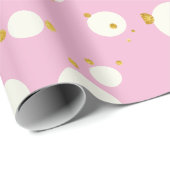 Papier Cadeau Noël rose Design géométrique Dotty (Coin rond)