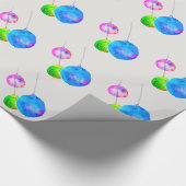 Papier Cadeau Noël rose et bleu moderne (Coin)