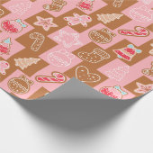 Papier Cadeau Noël rose et Brown et moderne (Coin)