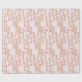 Papier Cadeau Noël rose et Brown et moderne (Plat)