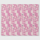 Papier Cadeau Noël rose et violet mignon et moderne (Plat)