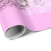 Papier Cadeau Noël rose Holly (Coin rond)
