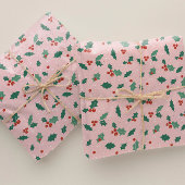 Papier Cadeau Noël rose mou