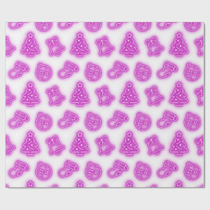 Papier Cadeau Noël rose Neon en blanc