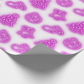 Papier Cadeau Noël rose Neon en blanc (Coin)