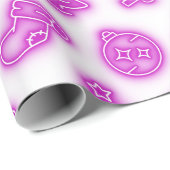 Papier Cadeau Noël rose Neon en blanc (Coin rond)