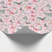 Papier Cadeau Noël rose sifflé (Coin)