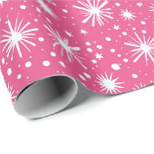 Papier Cadeau Noël rose simple (Coin rond)