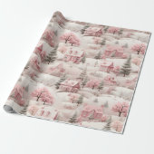 Papier Cadeau Noël Rose Vintage  (Déroulé)