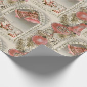 Papier Cadeau Noël rose vintage (Coin)