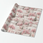 Papier Cadeau Noël rose vintage (Déroulé)