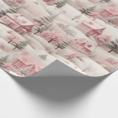 Papier Cadeau Noël rose vintage (Coin)