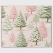 Papier Cadeau Noël rose vintage (Plat)