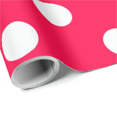 Papier Cadeau Noël Rouge Blanc Pois Modèle Vintage (Coin rond)