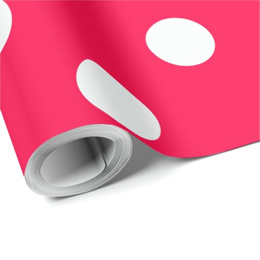 Papier Cadeau Noël Rouge Blanc Pois Nostalgique Modèle (Coin rond)